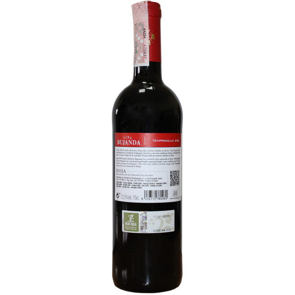Вино Vina Bujanda Tempranillo красное сухое 12.5% 0.75 л, 8436572380080, Vina Bujanda