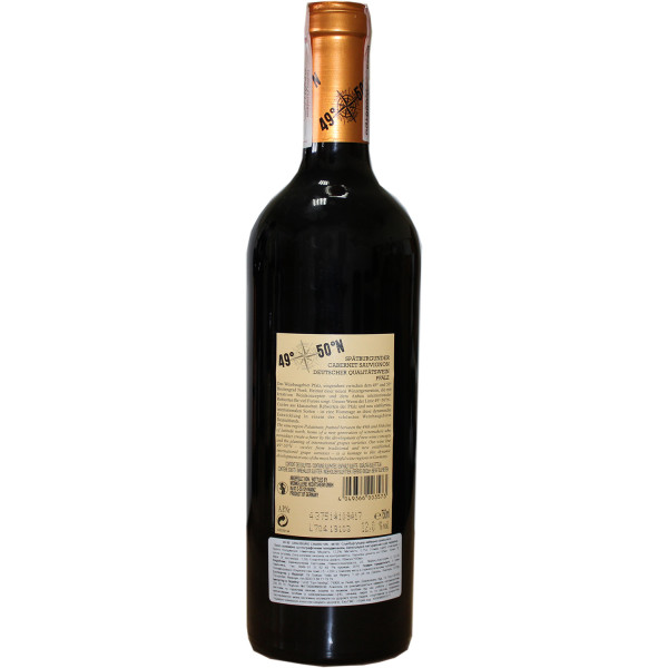 Вино 49° 50°N Spatbugunder Cabernet Sauvignon червоне сухе 0.75 л 12%, 4049366003573, GCF Deutschland Weinkellerei Hechtsheim