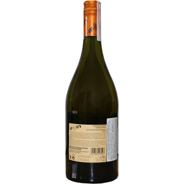 Вино 49° 50°N Grauburgunder Chardonnay белое сухое 0.75 л 12.5%, 4049366003597, GCF Deutschland Weinkellerei Hechtsheim