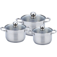 Набор кастрюль индукция Con Brio CB-1142 2.7 л, 3.7 л, 6.3 л