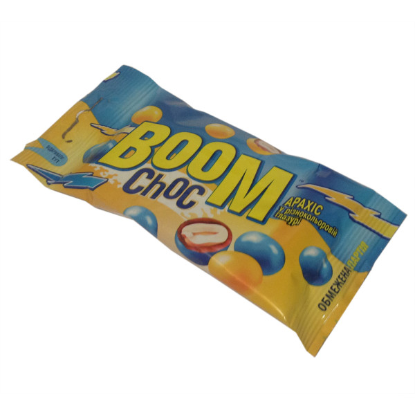 Арахіс BOOM Choc у різнокольоровій глазурі 50 г, 4820005196128, Шоколадная фабрика Millennium