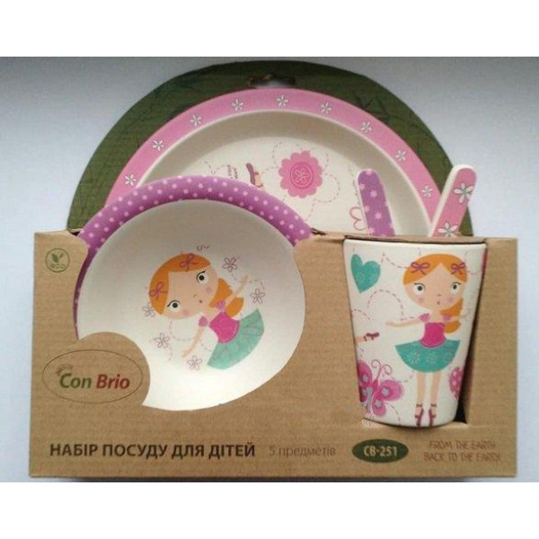 Детский набор посуды Con Brio CB-251 из бамбука 5 предметов, CB-251, Con Brio
