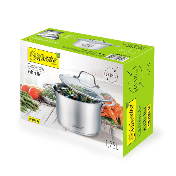 Кастрюля Maestro MR-3505-18 1.75 л, 3505-18м-plv, Maestro