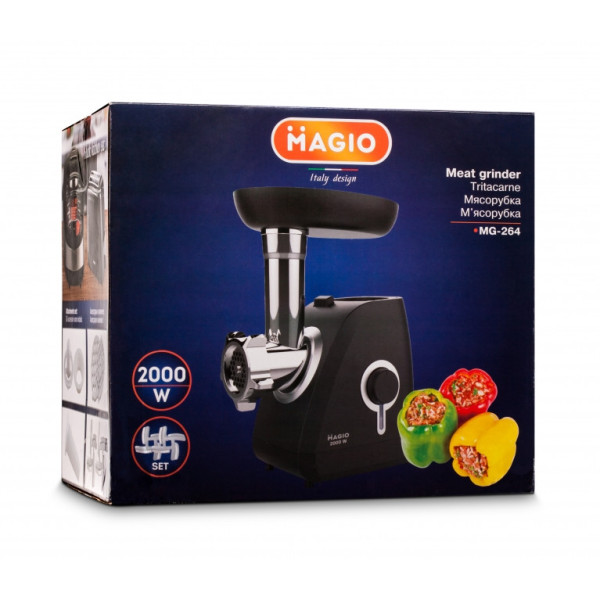 Мясорубка электрическая Magio MG-264 2000Вт, 2 режима, MG-264, Magio