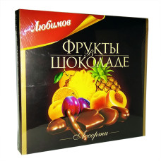 Цукерки Любимов Фрукти в шоколаді асорті 300 г