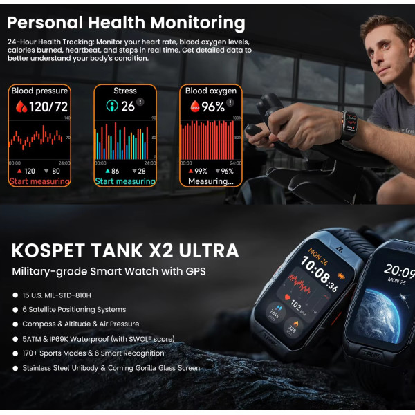 Розумний годинник Kospet TANK X2 ULTRA Black