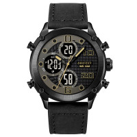 Мужские часы Awarder 017LBKBK Black Leather