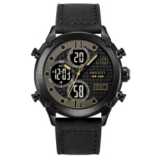 Годинник наручний Awarder 017LBKBK Black Leather
