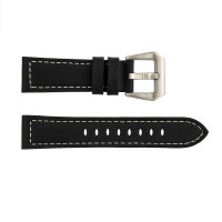 Ремінець для годинника 3015 Black-Silver 22 мм