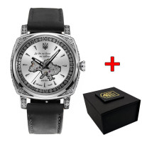 Годинник наручний Awarder 021-3D Де би не була Silver-White-Black Leather