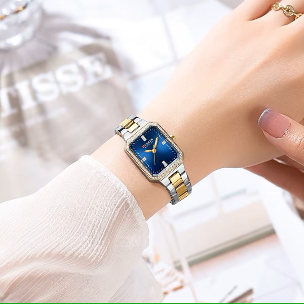 Curren 9102 Silver-Gold-Blue