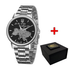 Годинник наручний Awarder 022 Silver-Black Mechanic Metall Не Забуду Дім