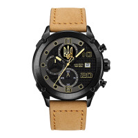 Мужские часы Awarder 016 Тризуб золото Black-Light Brown