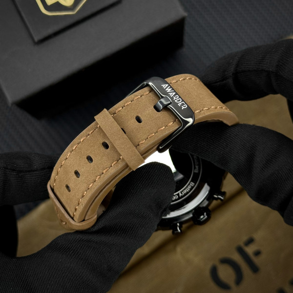 Годинник наручний Awarder 016 Тризуб золото  Black-Brown