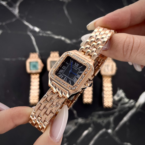 Cartier Rose Gold-Black 29x31 Rep