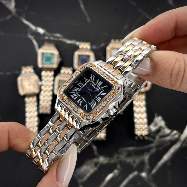 Cartier Rose Gold-Silver-Black 31x35 Rep