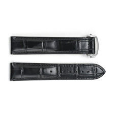 Шкіряний ремінець 3002 Black-Silver 22 мм
