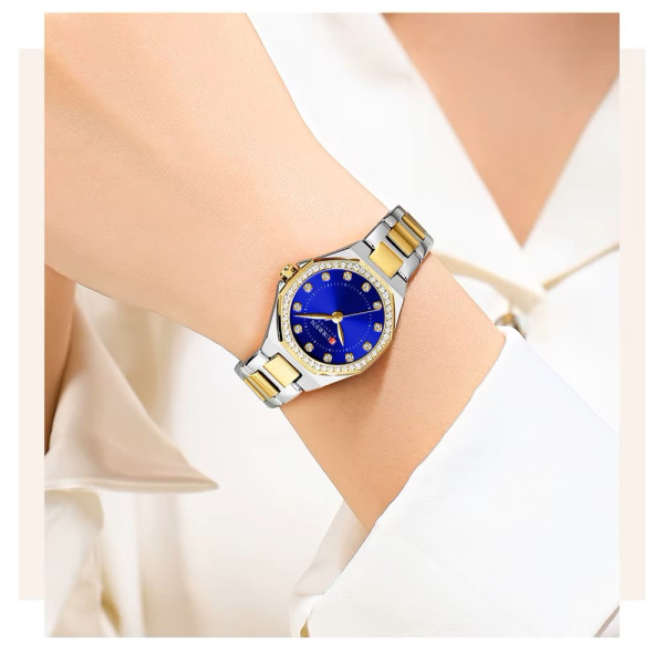 Curren 9100 Silver-Gold-Blue
