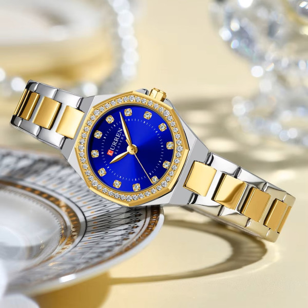 Curren 9100 Silver-Gold-Blue