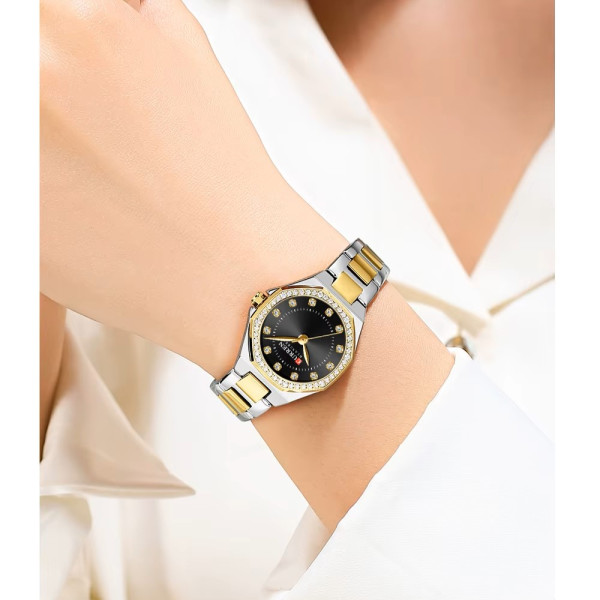 Curren 9100 Silver-Gold-Black