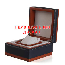 Коробка для годинника шкіряна з деревом коричнева з чорним Індивідуальний дизайн