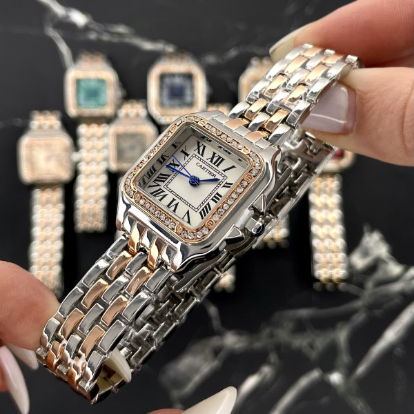 Cartier Rose Gold-Silver-White 29x31 Rep