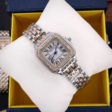 Cartier Rose Gold-Silver-White 29x31 Rep