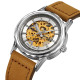 Skmei M035LSILTBN Silver-Light Brown Leather