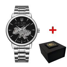 Годинник наручний Awarder 022-3D Де би не був Silver-Black Steel Automatics