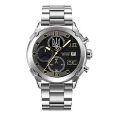 Годинник наручний Awarder 016 Тризуб срібло Silver-Black Steel
