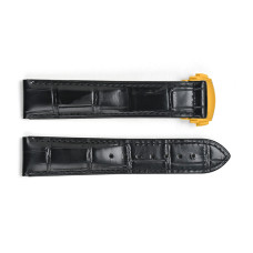 Шкіряний ремінець 3002 Black-Gold 22 мм.