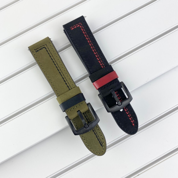 Ремінець для годинника Modfit 22 мм Black-Red STOPPED