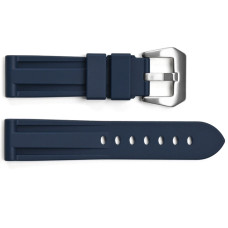 Ремінець для годинника 3001 Silicone Blue-Silver 24 мм.
