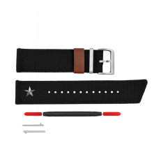 Ремінець для годинника нейлоновий Hemsut Black-Silver