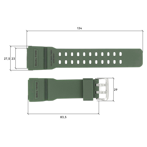 Ремінець для годинника Skmei 1356/1358 Army Green