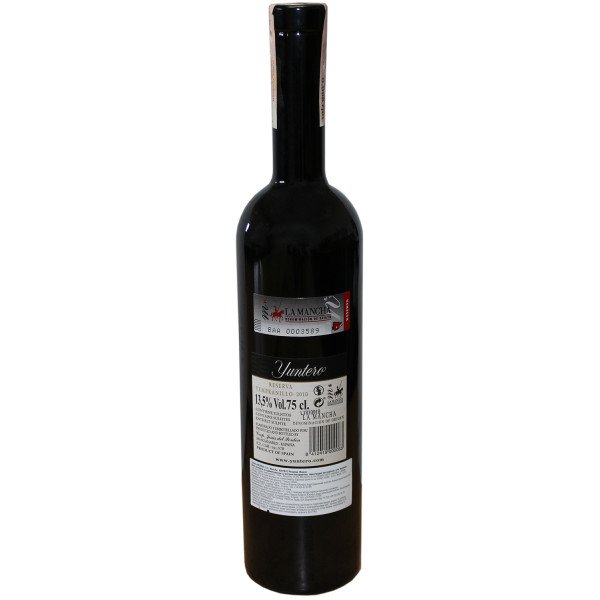 Вино Bodegas Yuntero Tempranillo Reserva красное сухое 0.75 л 13.5%, 8412419000083, Bodegas Yuntero