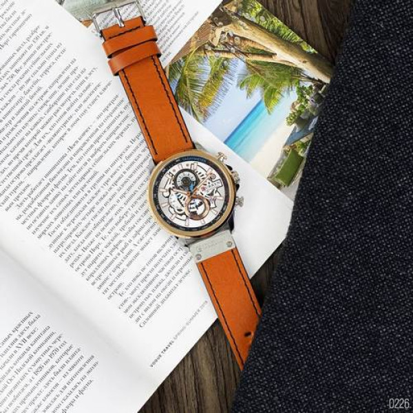 Curren 8380 Silver-Cuprum-Brown