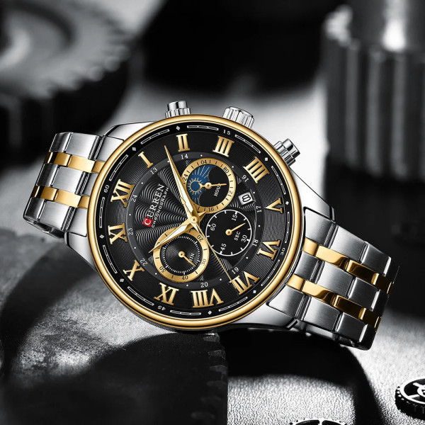 Curren 8427 Silver-Gold-Black