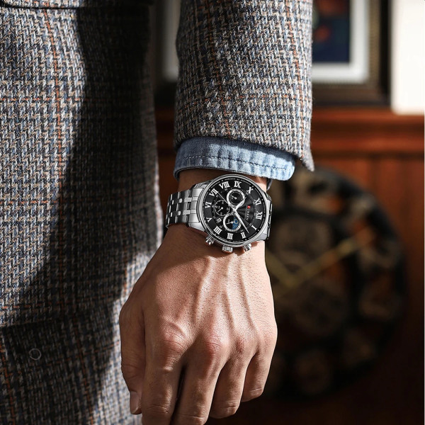 Curren 8427 Silver-Black