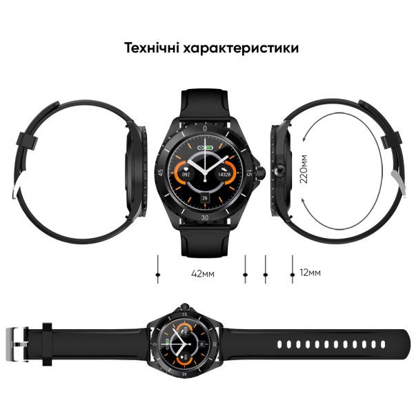 Розумний годинник Modfit ProTrainer GPS Black