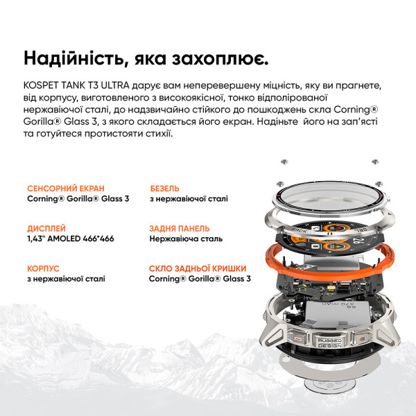 Розумний годинник Kospet TANK T3 ULTRA Black