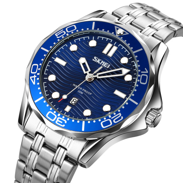 Skmei 9276SSIBU Silver-Blue Steel Strap