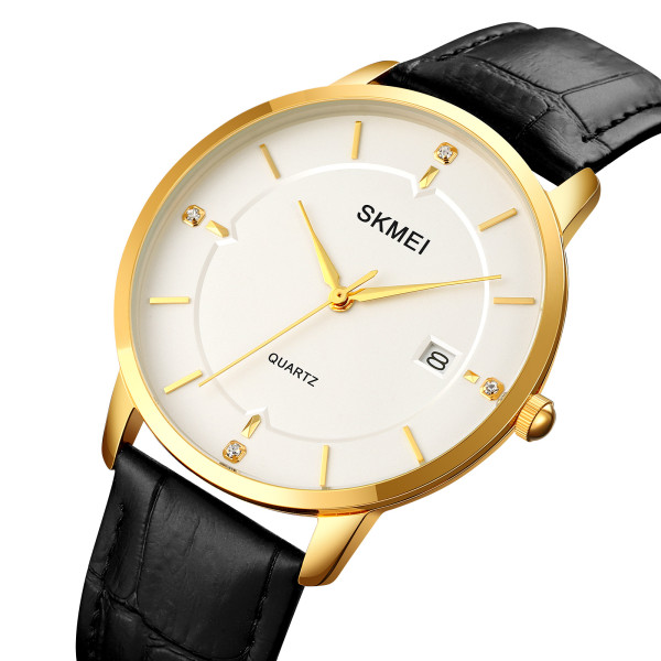 Skmei 1801LGDWT Gold-White Leather