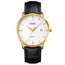 Skmei 1801LGDWT Gold-White Leather