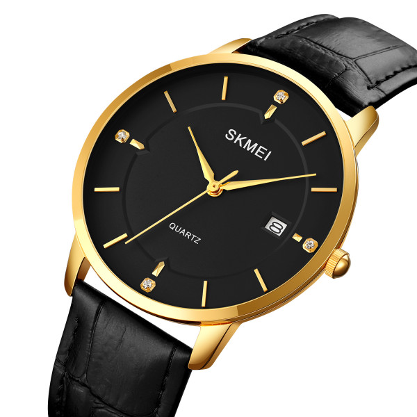 Skmei 1801LGDBK Gold-Black Leather