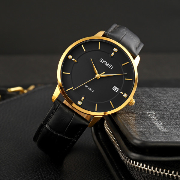 Skmei 1801LGDBK Gold-Black Leather