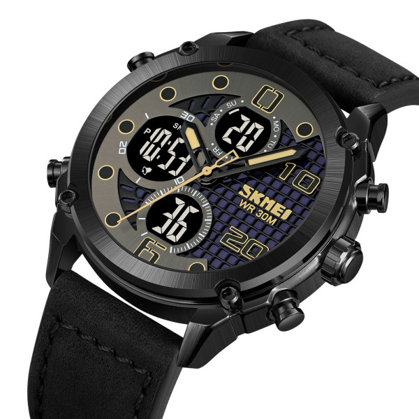 Skmei 1975LBKBK Black-Black Leather.