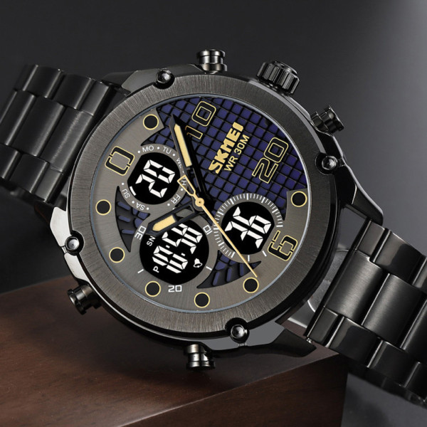 Skmei 1975LBKBK Black-Black Leather.