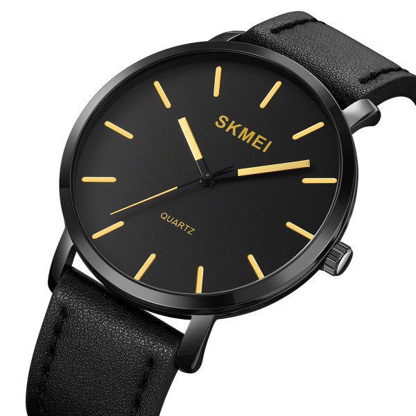 Skmei 1984LGD Gold-leather belt