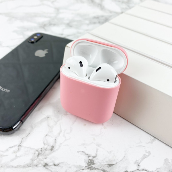 Чехол Airpods 1/2 Silicone Case Slim Pink